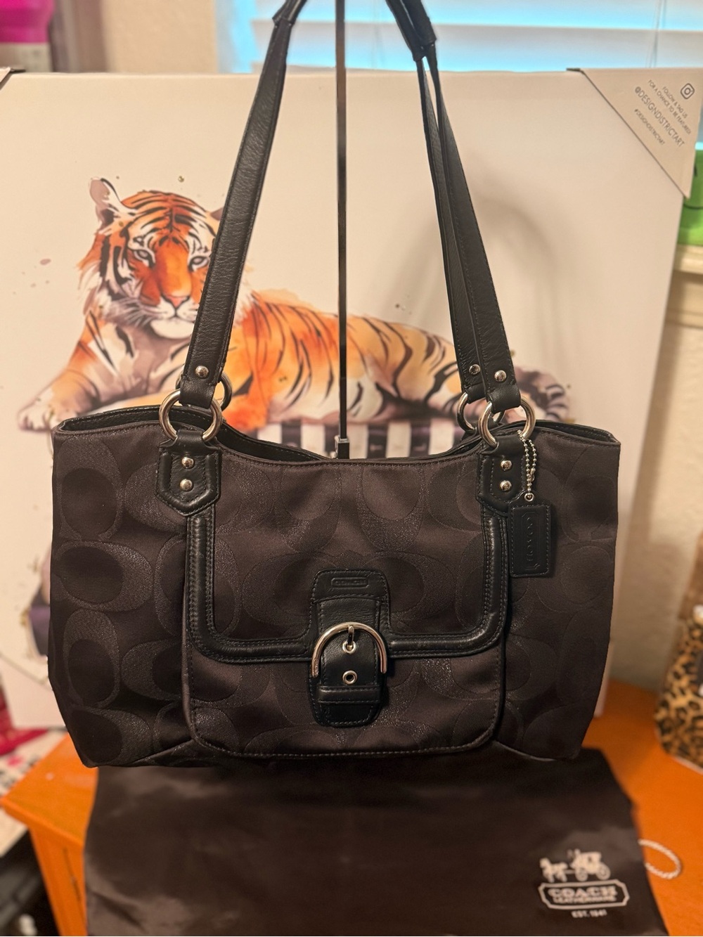 Coach Campbell Signature Belle Carryall EUC